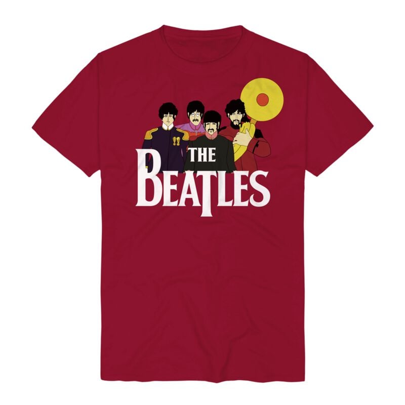 T-Shirt Manches courtes  de The Beatles - Yellow Submarine Band - S à 3XL - pour Homme - rouge - The Beatles
