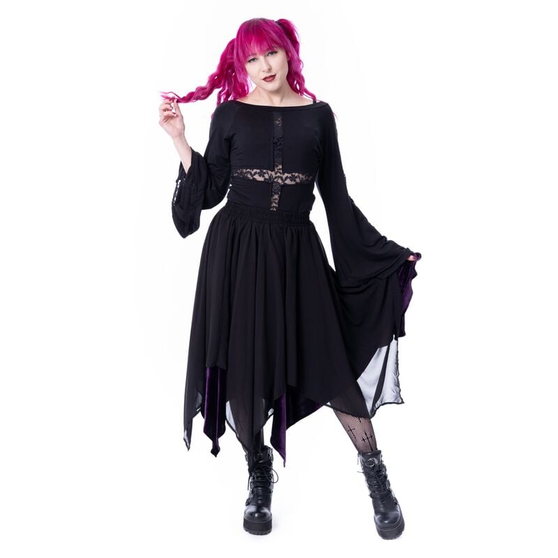 Jupe mi-longue Gothic de Innocent - Oceane Skirt - XS à 4XL - pour Femme - noir - innocent