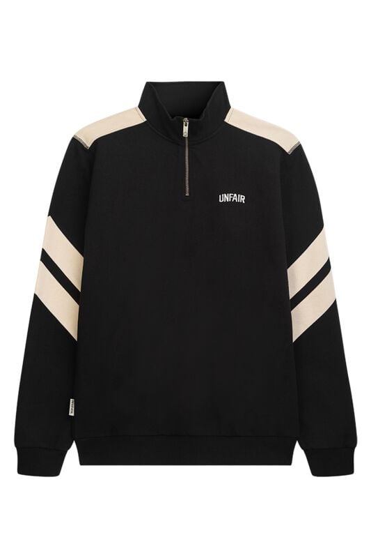 Sweat-shirt  de Unfair Athletics - CURVED HALFZIP SWEATSHIRT - M à XXL - pour Homme - noir/beige - UNFAIR ATHLETICS