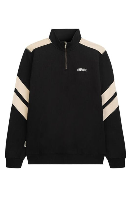 Sweat-shirt  de Unfair Athletics - CURVED HALFZIP SWEATSHIRT - M à XXL - pour Homme - noir/beige - UNFAIR ATHLETICS
