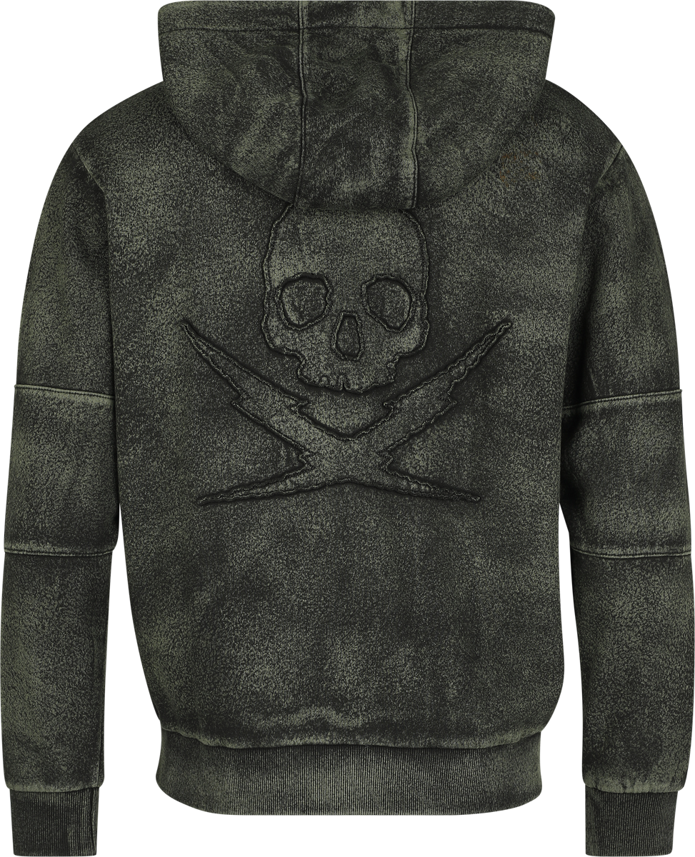 Sweat-shirt zippé à capuche  de Rock Rebel by EMP - Rebels & Reapers - S à XXL - pour Homme - noir/vert - Rock Rebel by EMP - View 2