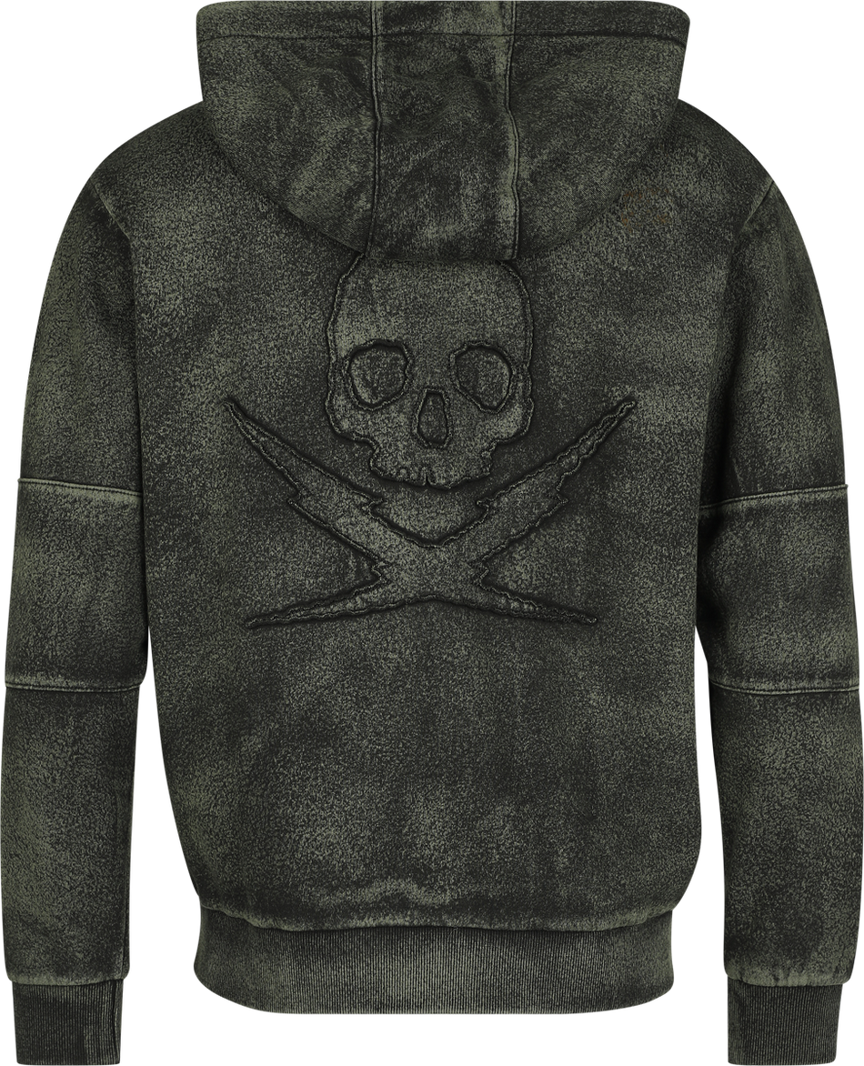 Sweat-shirt zippé à capuche  de Rock Rebel by EMP - Rebels & Reapers - S à XXL - pour Homme - noir/vert - Rock Rebel by EMP - View 2