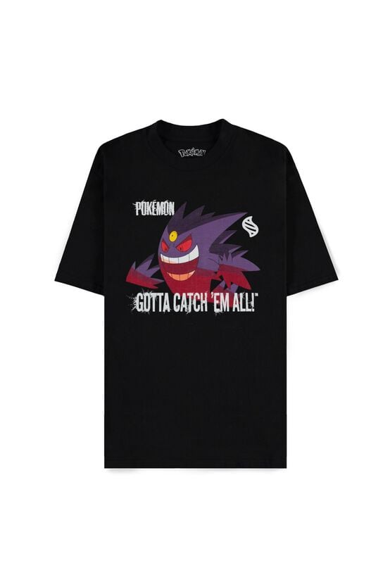T-Shirt Manches courtes Gaming de Pokémon - Mega - Gengar - S à XXL - pour Homme - noir - Pokémon