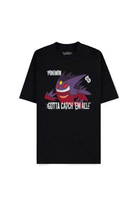 T-Shirt Manches courtes Gaming de Pokémon - Mega - Gengar - S à XXL - pour Homme - noir - Pokémon