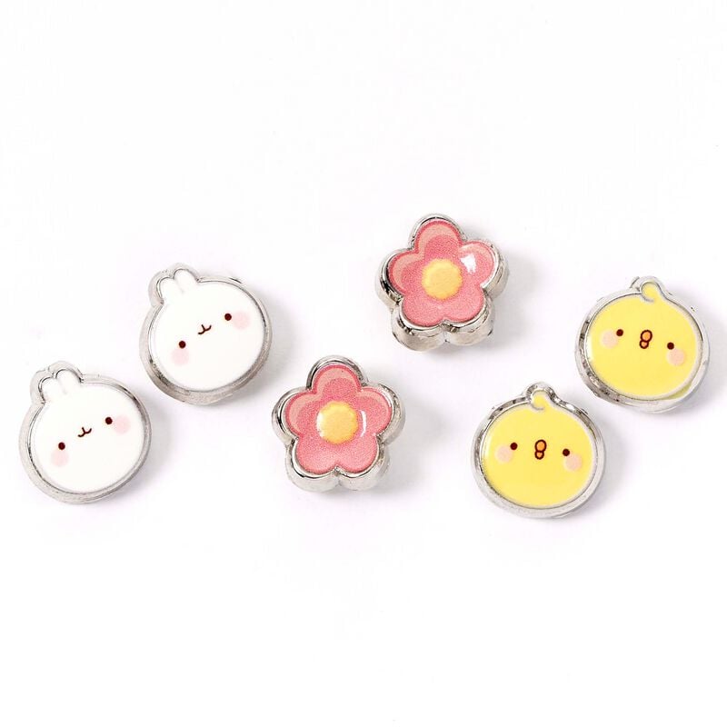 Set de clous d'oreilles  de Molang - Molang & Piu Piu - pour Unisexe - couleur argent - Molang