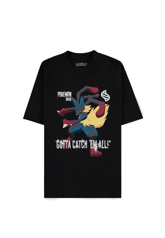 T-Shirt Manches courtes Gaming de Pokémon - Mega - Lucario - S à XXL - pour Homme - noir - Pokémon