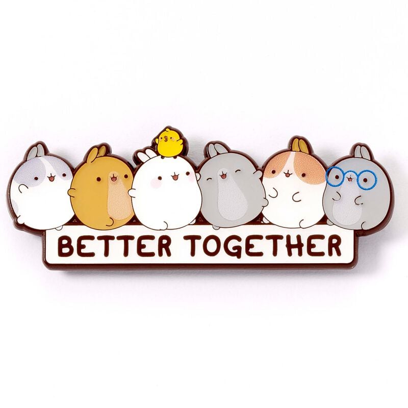 Pin's  de Molang - Better Together - pour Indifférent - couleur argent - Molang