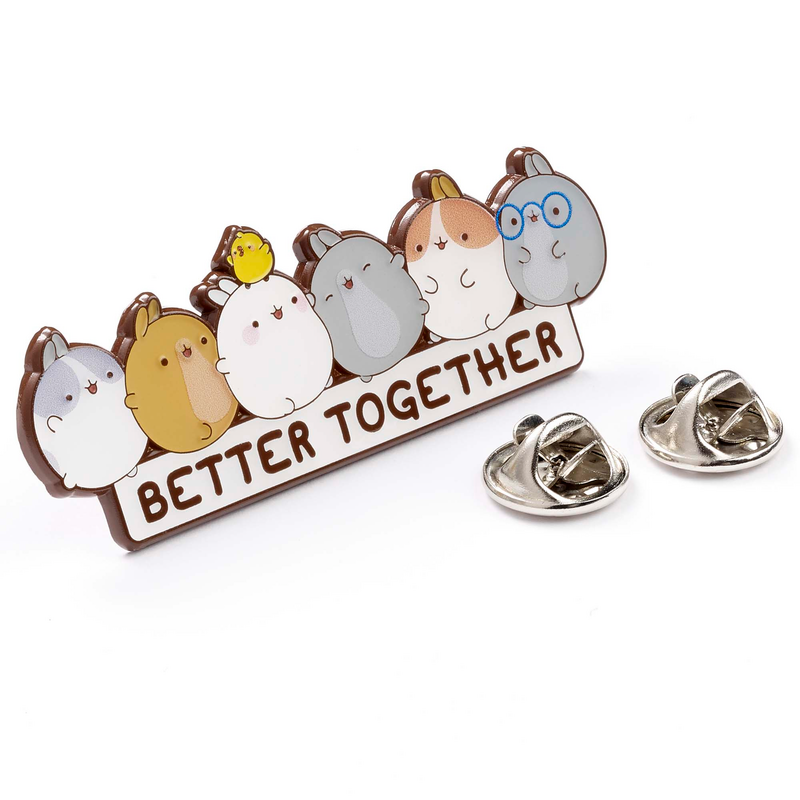 Pin's  de Molang - Better Together - pour Indifférent - couleur argent - Molang - View 2