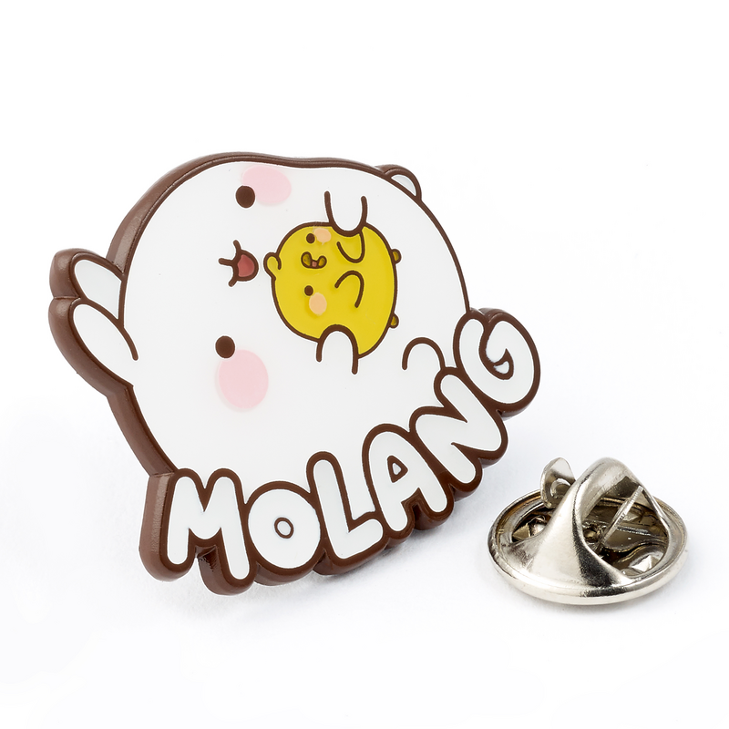 Pin's  de Molang - Molang & Piu Piu Logo - pour Indifférent - couleur argent - Molang - View 2