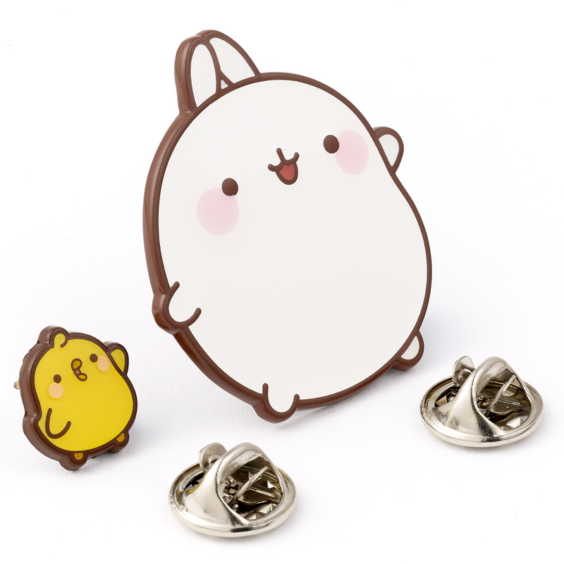 Pin's  de Molang - Molang & Piu Piu - pour Indifférent - couleur argent - Molang - View 2