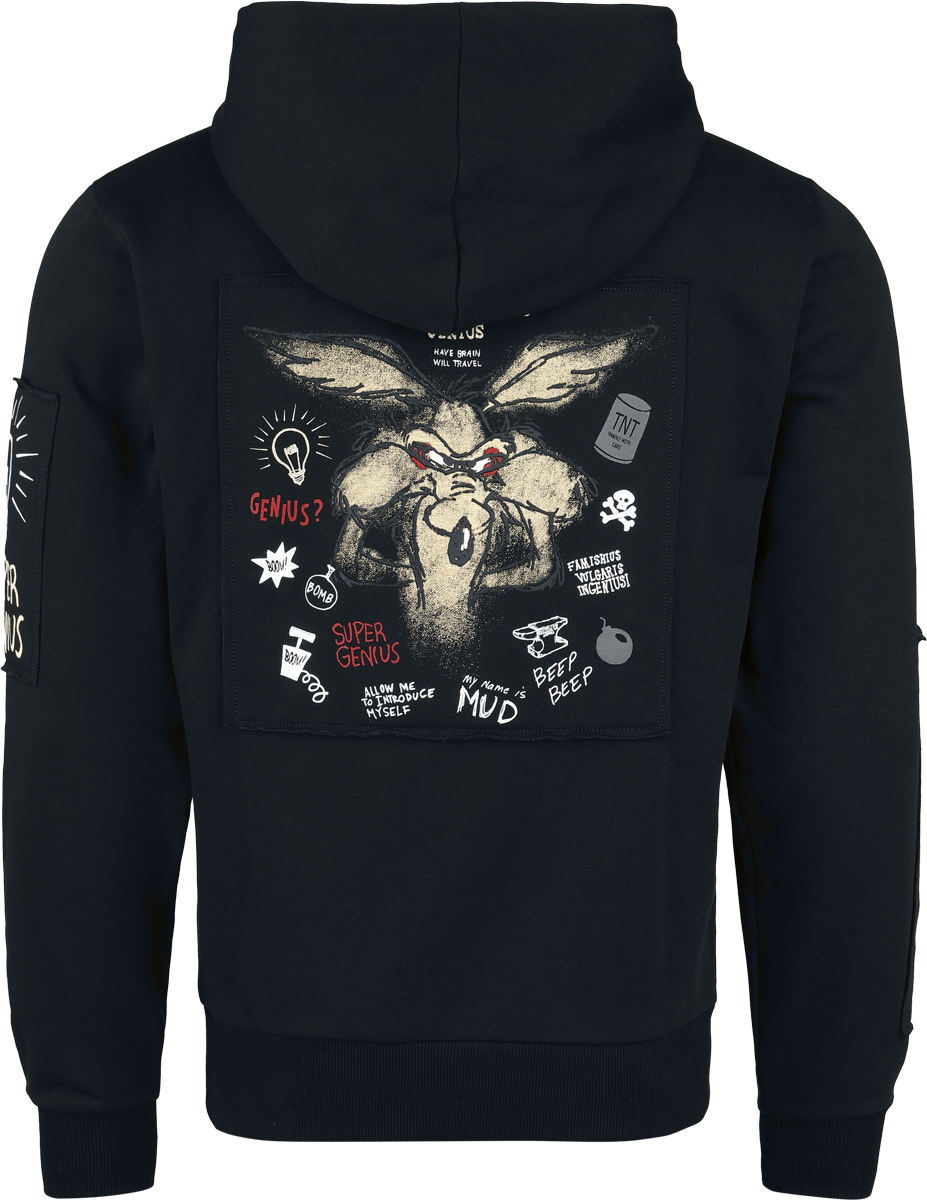 Sweat-shirt à capuche  de Looney Tunes - Wile E Coyote - Genius - S à XXL - pour Homme - noir - Looney Tunes - View 2