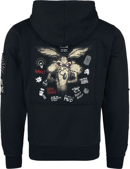 Sweat-shirt à capuche  de Looney Tunes - Wile E Coyote - Genius - S à XXL - pour Homme - noir - Looney Tunes - View 2