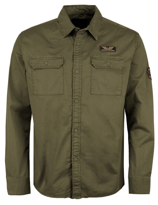 Chemise manches longues  de Indicode - INTavmill - S à XXL - pour Homme - olive - Indicode