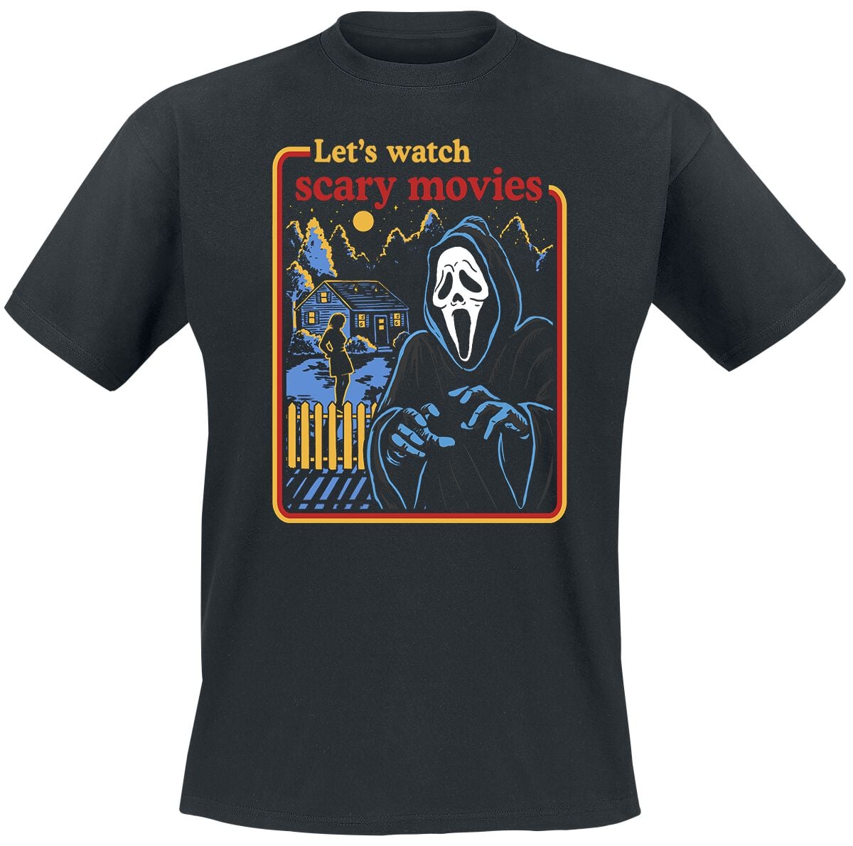 T-Shirt Manches courtes  de Scream (Film) - Ghostface - Let`s Watch Scary Movies - M à XL - pour Homme - noir - Scream (Film)