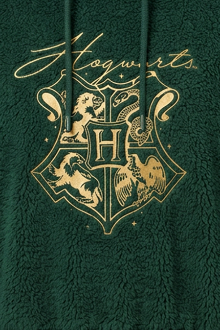 Sweat-shirt à capuche  de Harry Potter - Hogwarts Logo - S à XXL - pour Femme - vert - Harry Potter - View 2