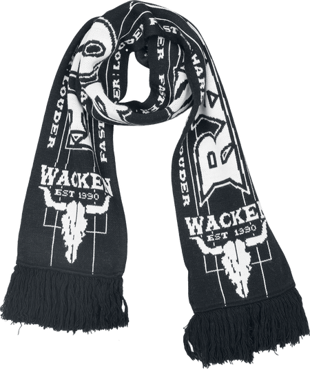 Écharpe  de Wacken Open Air - Soccer Scarf - pour Homme - noir/blanc - Wacken Open Air - View 2