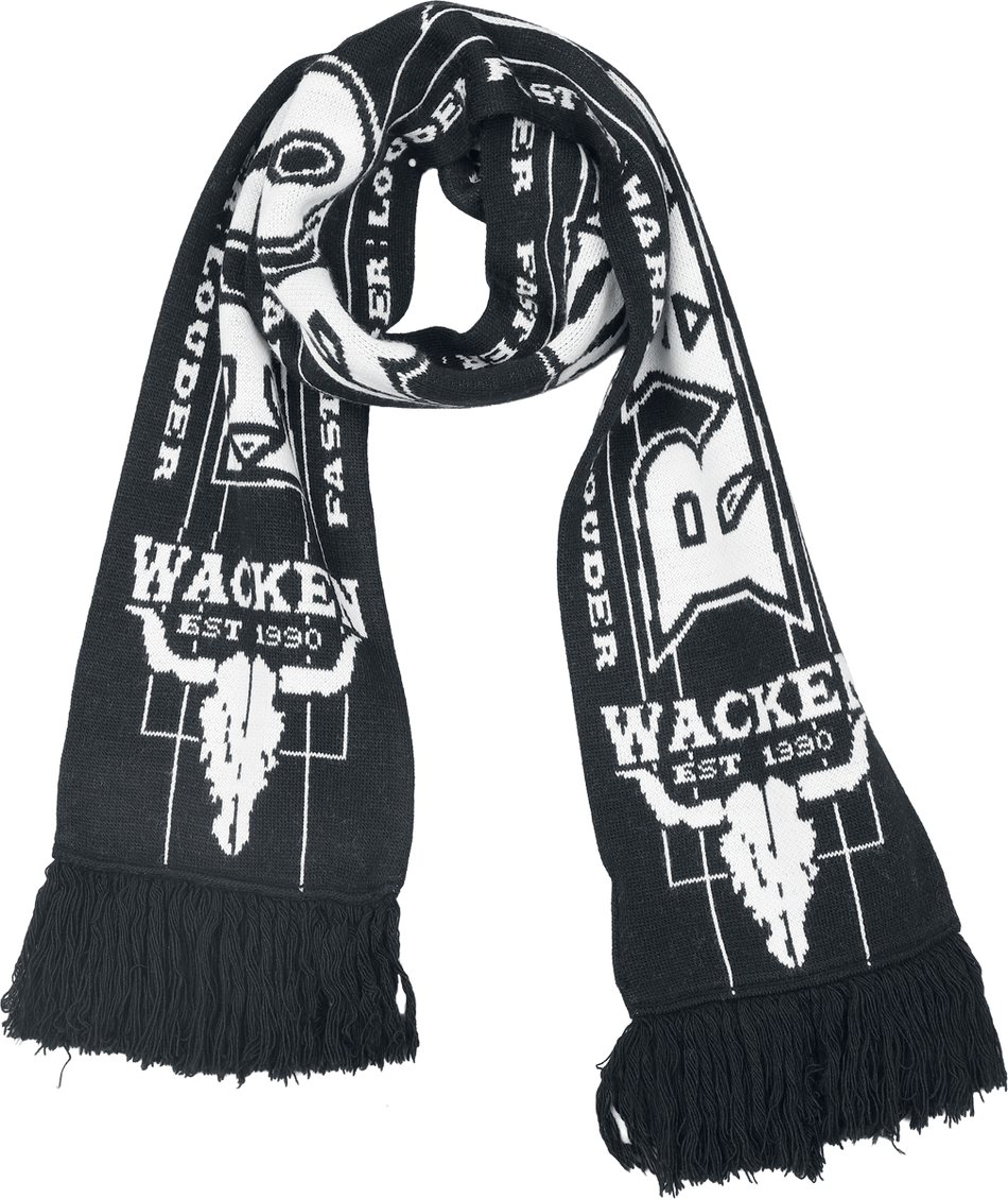 Écharpe  de Wacken Open Air - Soccer Scarf - pour Homme - noir/blanc - Wacken Open Air - View 2