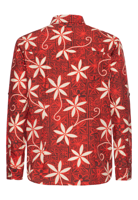 Chemise manches longues  de King Kerosin - Flower Retro Shirt - S à 5XL - pour Homme - bordeaux - King Kerosin - View 2