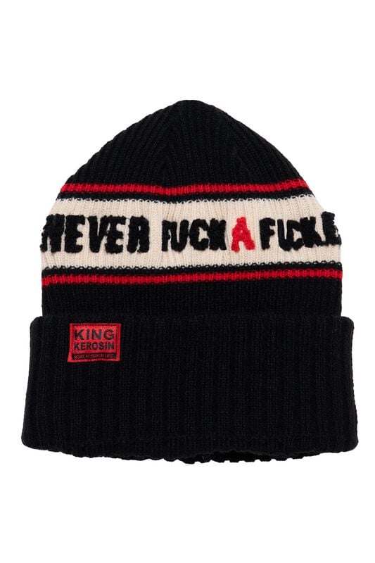 Bonnet  de King Kerosin - Never Fuck a Fucker Beanie - pour Homme - noir - King Kerosin