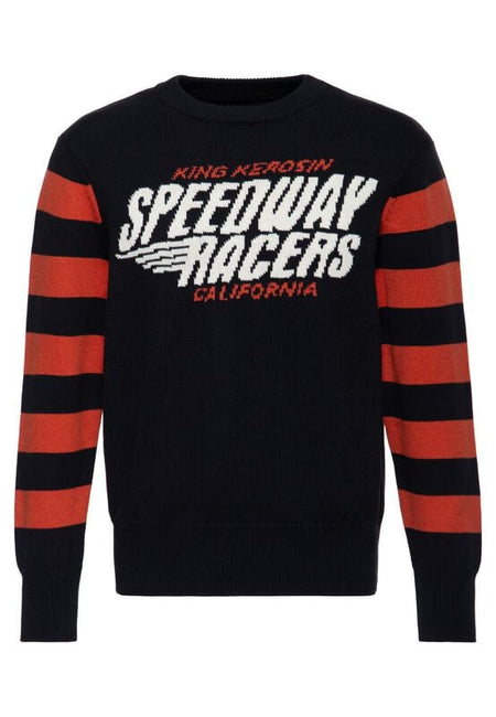 Pull tricoté  de King Kerosin - Speedway Racers Knit Sweater - M à XXL - pour Homme - noir/rouge - King Kerosin