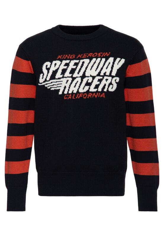 Pull tricoté  de King Kerosin - Speedway Racers Knit Sweater - M à XXL - pour Homme - noir/rouge - King Kerosin