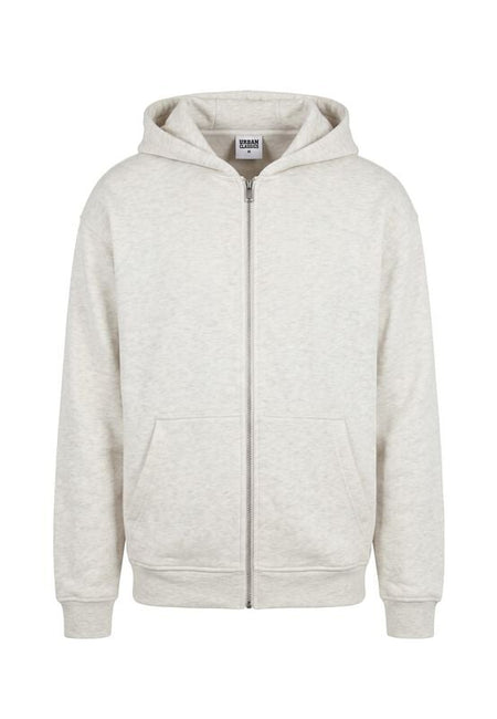 Sweat-shirt zippé à capuche  de Urban Classics - Sweat à Capuche Fluffy - S à XXL - pour Homme - gris - Urban Classics