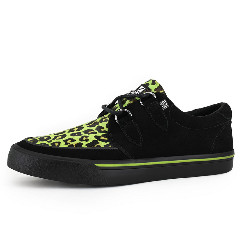 Baskets Gothic de T.U.K - Creeper Sneaker Neon Green Leopard - EU36 à EU46 - pour Unisexe - noir/vert - T.U.K - View 2