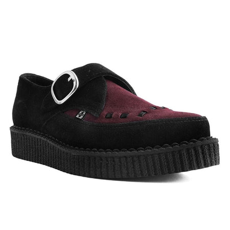 Creepers Rockabilly de T.U.K - Pointed Creeper Buckle - EU41 à EU46 - pour Homme - noir/bourgogne - T.U.K