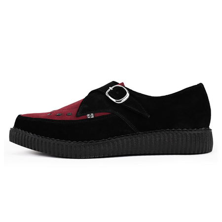 Creepers Rockabilly de T.U.K - Pointed Creeper Buckle - EU41 à EU46 - pour Homme - noir/bourgogne - T.U.K - View 2