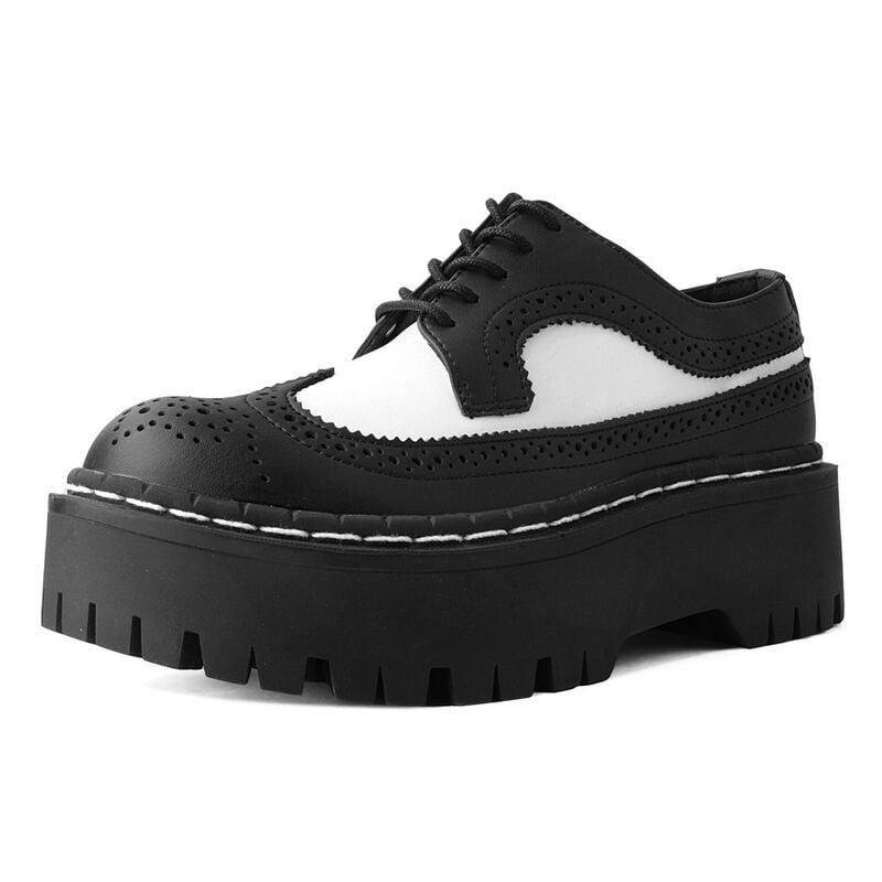 Creepers Rockabilly de T.U.K - Doubledecker - EU41 à EU46 - pour Homme - noir/blanc - T.U.K