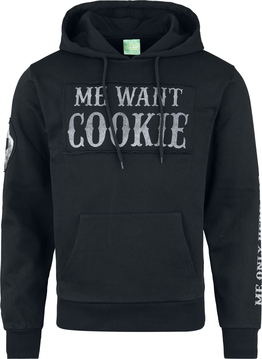 Sweat-shirt à capuche  de Sesame Street - Krümelmonster - Cookie - S à XXL - pour Homme - noir - Sesame Street