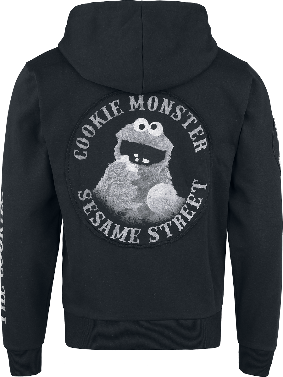 Sweat-shirt à capuche  de Sesame Street - Krümelmonster - Cookie - S à XXL - pour Homme - noir - Sesame Street - View 2