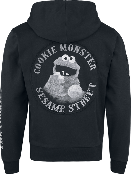 Sweat-shirt à capuche  de Sesame Street - Krümelmonster - Cookie - S à XXL - pour Homme - noir - Sesame Street - View 2
