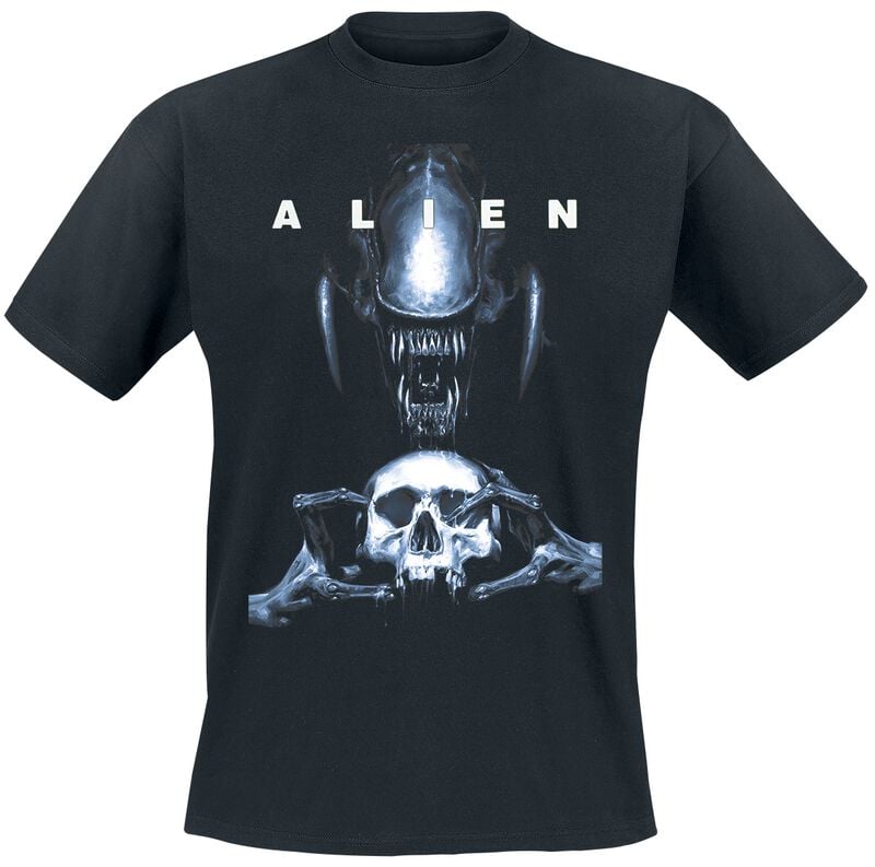 T-Shirt Manches courtes  de Alien - Crâne - M à 3XL - pour Homme - noir - Alien
