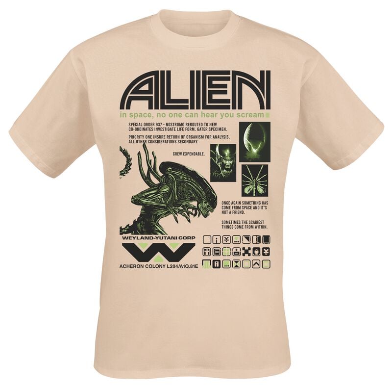 T-Shirt Manches courtes  de Alien - Special Order - Ver t& Noir - M à 3XL - pour Homme - naturel - Alien