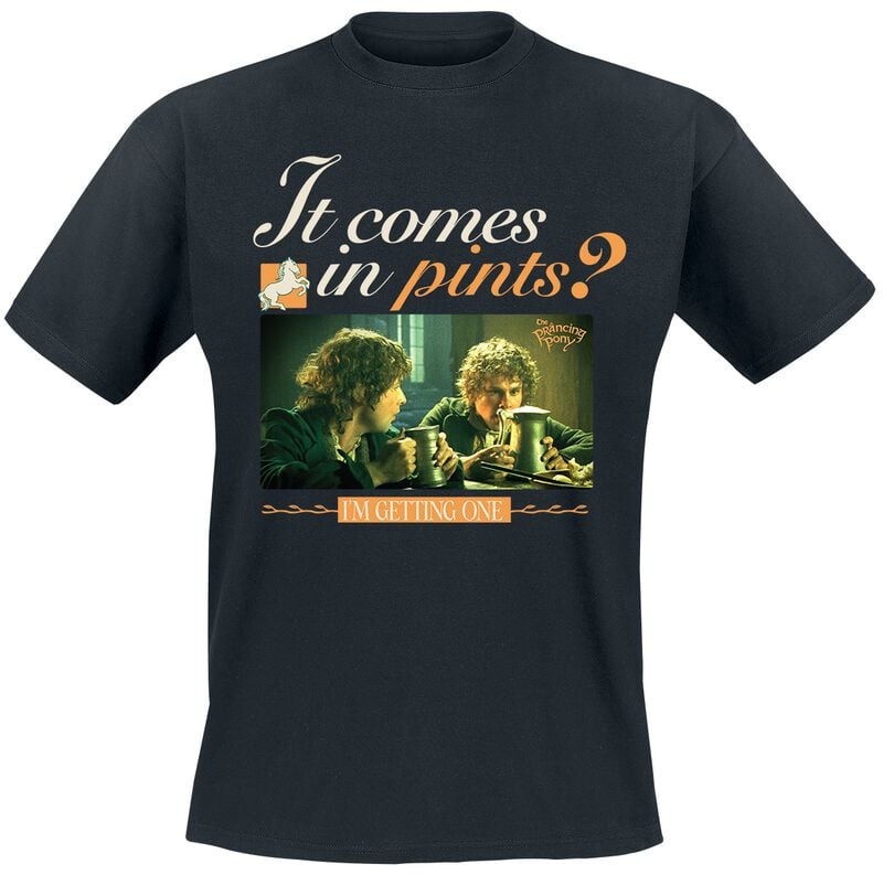 T-Shirt Manches courtes  de Le Seigneur Des Anneaux - It Comes In Pints? - S à 3XL - pour Homme - noir - Le Seigneur Des Anneaux