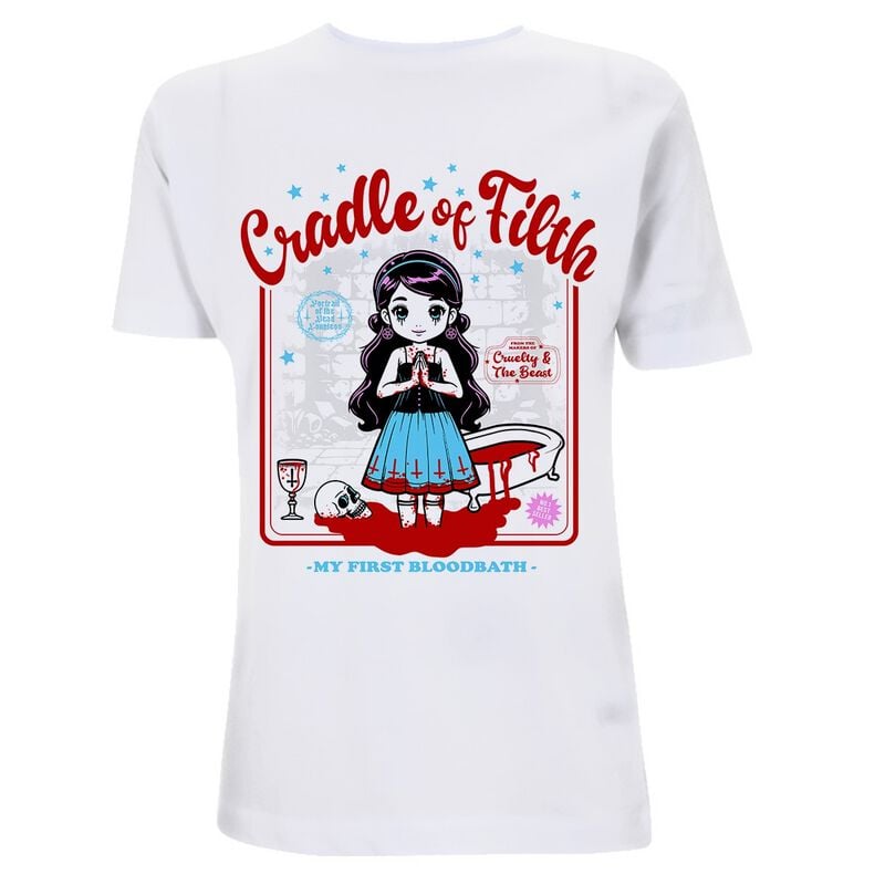 T-Shirt Manches courtes  de Cradle Of Filth - My First Blood Bath - XL à 3XL - pour Homme - blanc - Cradle Of Filth