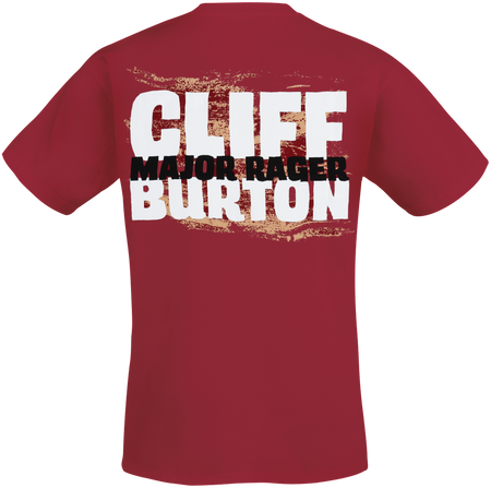 T-Shirt Manches courtes  de Burton, Cliff - Bass Solo Cartoon - S à XXL - pour Homme - rouge - Burton, Cliff - View 2
