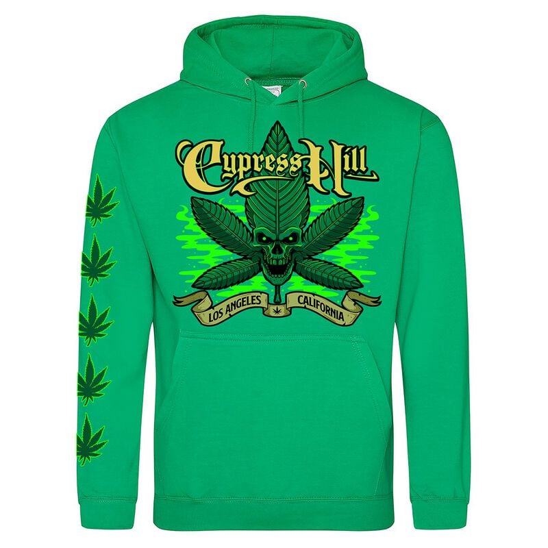 Sweat-shirt à capuche  de Cypress Hill - Los Angeles - S à XXL - pour Homme - vert - cypress hill