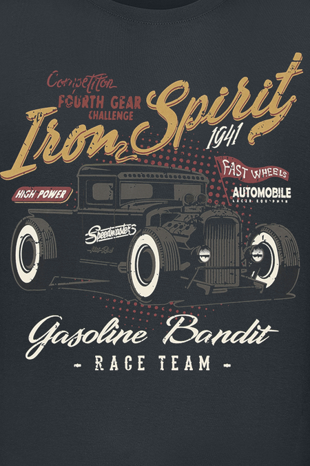 T-Shirt Manches courtes Rockabilly de Gasoline Bandit - Iron Spirit - S à 4XL - pour Homme - noir - Gasoline Bandit - View 2