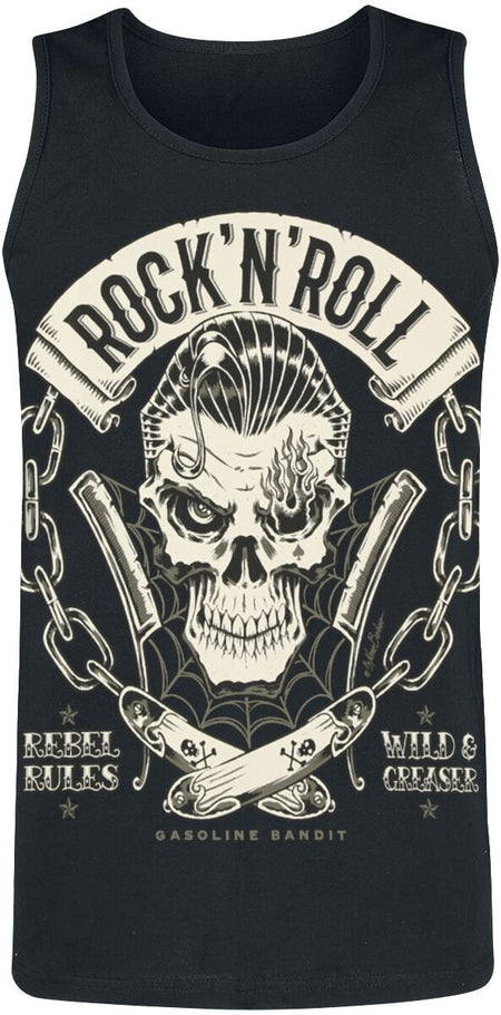 Débardeur Rockabilly de Gasoline Bandit - Rocknroll - S à 3XL - pour Homme - noir - Gasoline Bandit