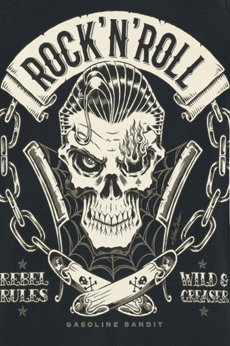 Débardeur Rockabilly de Gasoline Bandit - Rocknroll - S à 3XL - pour Homme - noir - Gasoline Bandit - View 2