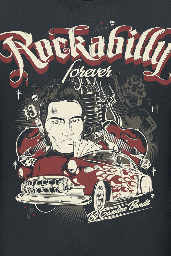 T-Shirt Manches courtes Rockabilly de Gasoline Bandit - Rockabilly - S à 4XL - pour Homme - noir - Gasoline Bandit - View 2