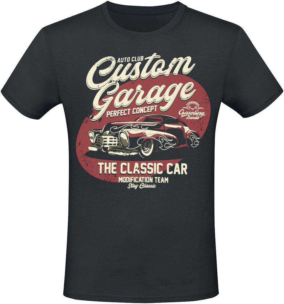 T-Shirt Manches courtes Rockabilly de Gasoline Bandit - Custom Garage - S à 4XL - pour Homme - noir - Gasoline Bandit