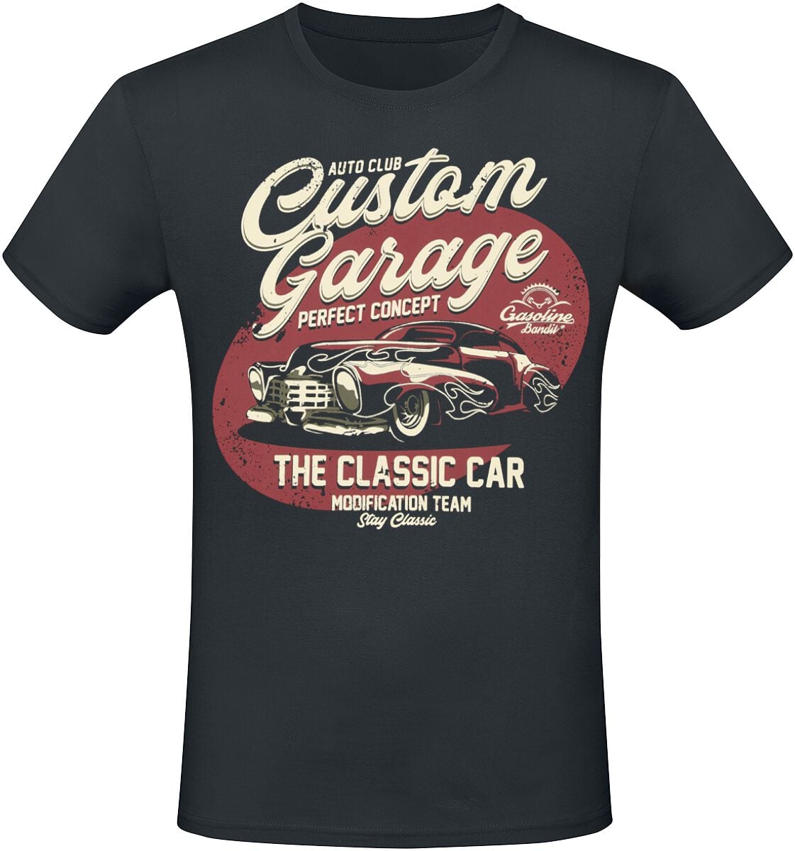 T-Shirt Manches courtes Rockabilly de Gasoline Bandit - Custom Garage - S à 4XL - pour Homme - noir - Gasoline Bandit