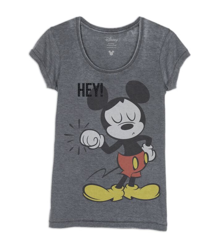 T-Shirt Manches courtes Disney de Mickey & Minnie Mouse - Hey! - S à XXL - pour Femme - gris - Mickey & Minnie Mouse