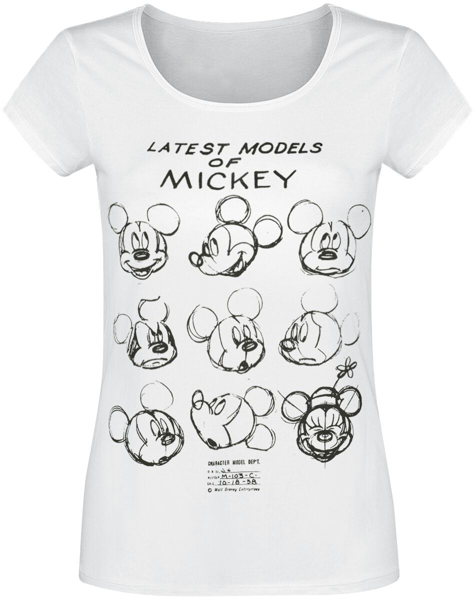 T-Shirt Manches courtes Disney de Mickey & Minnie Mouse - Latest Models Of Mickey - S à XXL - pour Femme - blanc - Mickey & Minnie Mouse
