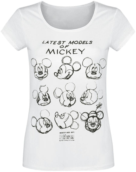 T-Shirt Manches courtes Disney de Mickey & Minnie Mouse - Latest Models Of Mickey - S à XXL - pour Femme - blanc - Mickey & Minnie Mouse