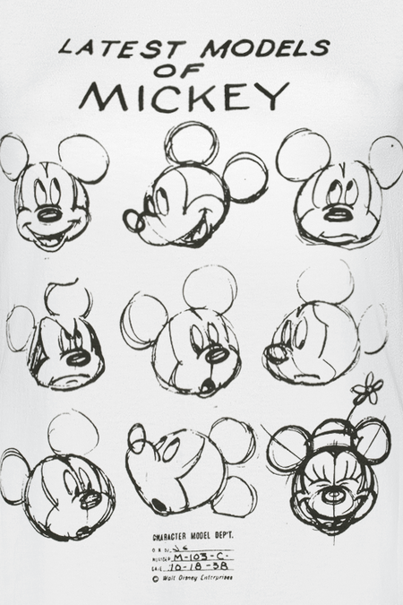 T-Shirt Manches courtes Disney de Mickey & Minnie Mouse - Latest Models Of Mickey - S à XXL - pour Femme - blanc - Mickey & Minnie Mouse - View 2