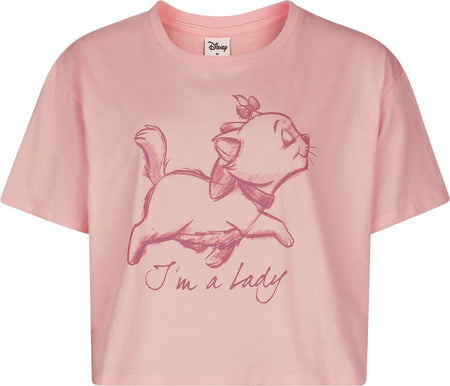 T-Shirt Oversize Disney de Les Aristochats - Marie - I'm A Lady - S à XXL - pour Femme - rose - Les Aristochats
